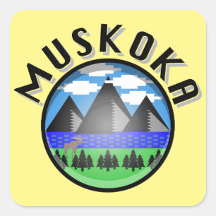 Muskoka Design (Version 2) - Beach Towel Square Sticker