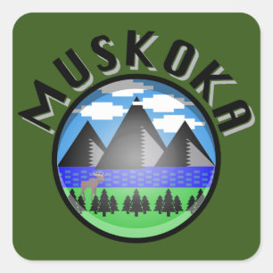 Muskoka Design (Version 2) - Beach Towel Square Sticker