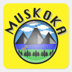 Muskoka Design (Version 2) - Beach Towel Square Sticker