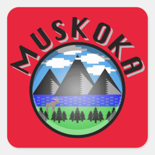 Muskoka Design (Version 2) - Beach Towel Square Sticker