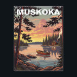 Muskoka Ontario Canada Postcard<br><div class="desc">Muskoka is a lake-dotted region of central Ontario, about two hours north of Toronto, celebrated as one of Canada’s premier cottage and resort destinations. Centred around the three big lakes—Muskoka, Rosseau, and Joseph—it offers a landscape of granite cliffs, pine forests, and countless smaller lakes and rivers that draw visitors for...</div>
