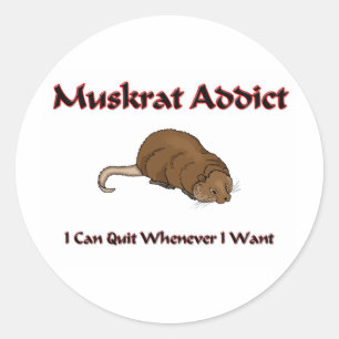 Muskrat Addict Classic Round Sticker