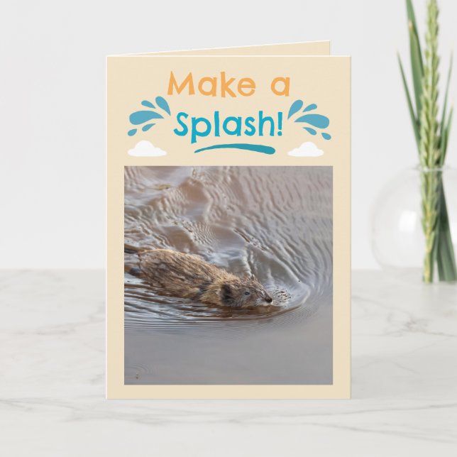 Muskrat Folded Birthday Card (Front)
