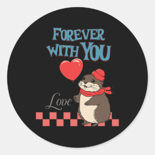 Muskrat Love Forever With You Classic Round Sticker