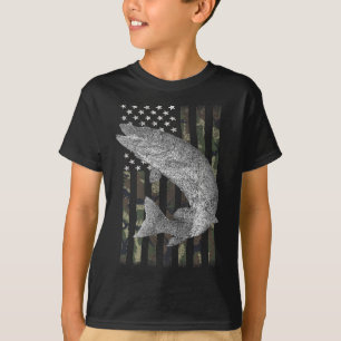Musky Fishing Camouflage Flag Muskie T-Shirt
