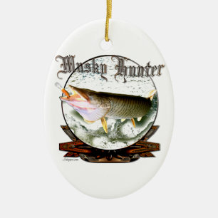 Musky hunter 1 ceramic ornament