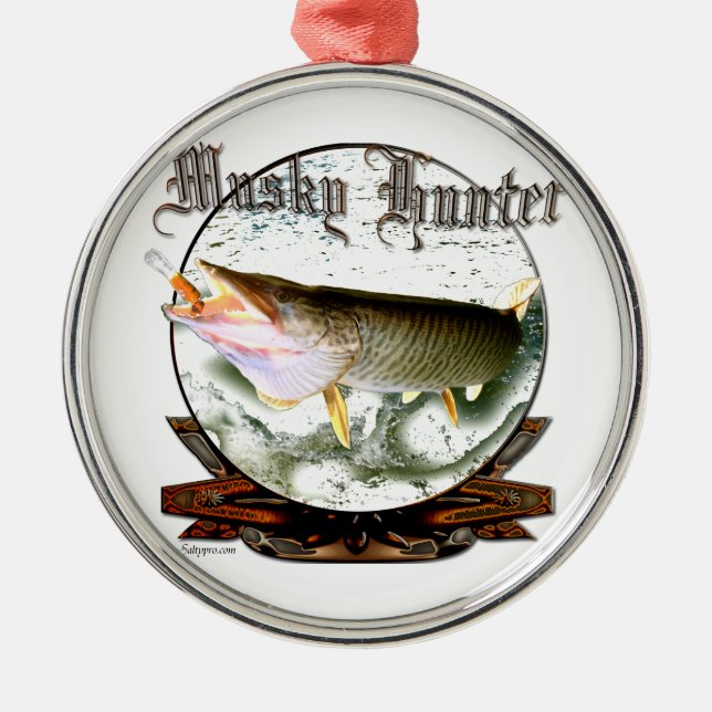 Musky hunter 1 metal ornament (Front)