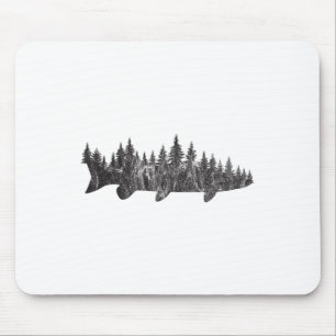 Musky Pine Forest Treeline - Outdoor Fishing Angle Mouse Pad