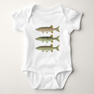 Musky Tiger musky and Northern Pike vector Baby Bodysuit