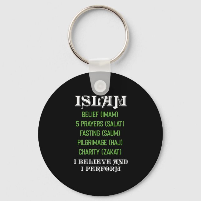 Muslim Allah Imam Prayers Religion Pilgrimage Mecc Keychain (Front)