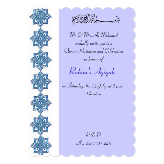 template baby card islamic Zazzle.ca blue Boy Baby  Muslim aqiqah Card  Islamic