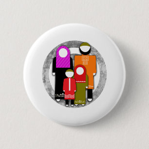 Muslim Family 2 Inch Round Button