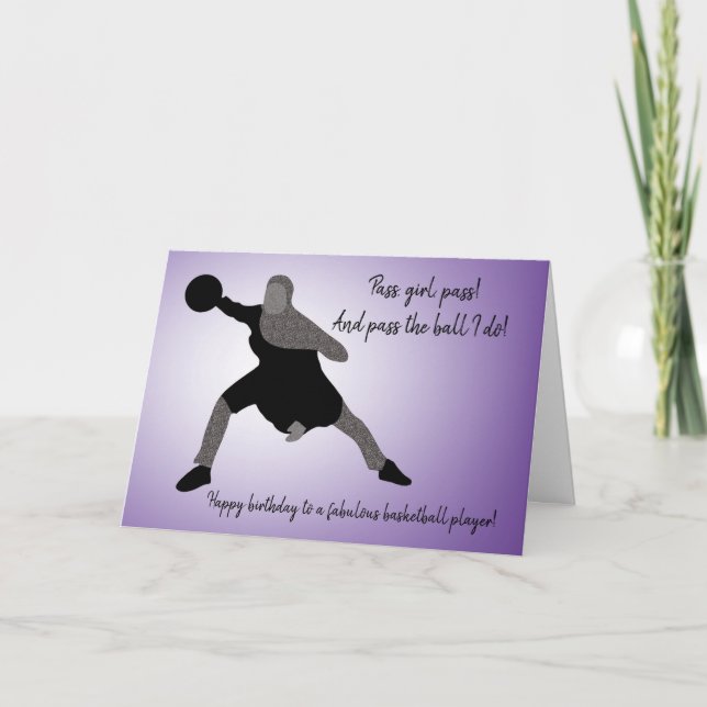 Muslim Fit Girl Basketball Player Card (Front)