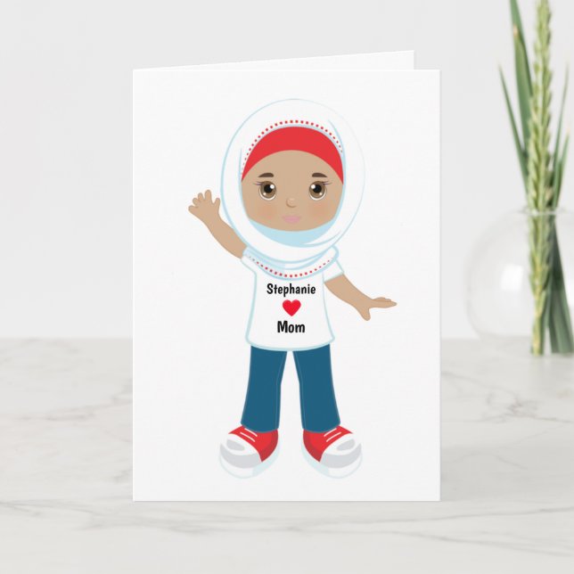 Muslim Girl Mother's Day Card (Front)