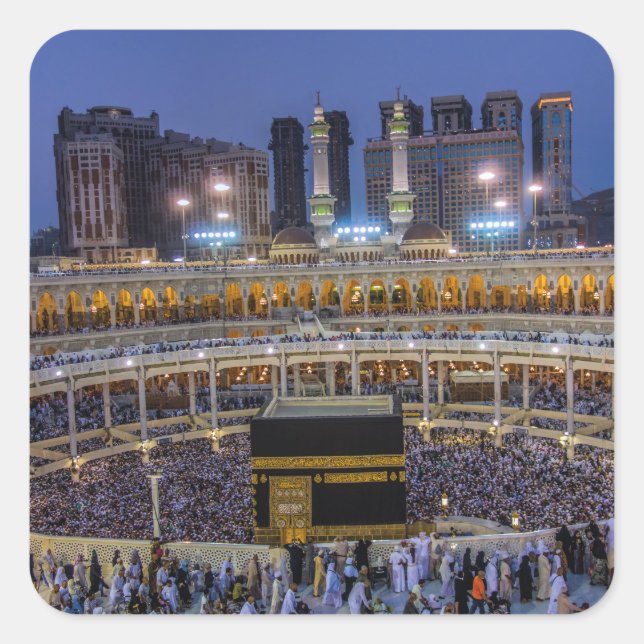Muslim Hajj, Mecca Saudi Arabia Square Sticker (Front)