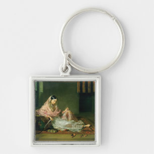 Muslim Lady Reclining, 1789 (oil on canvas) Keychain