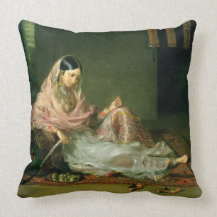 Muslim Lady Reclining, 1789 (oil on canvas) Throw Pillow