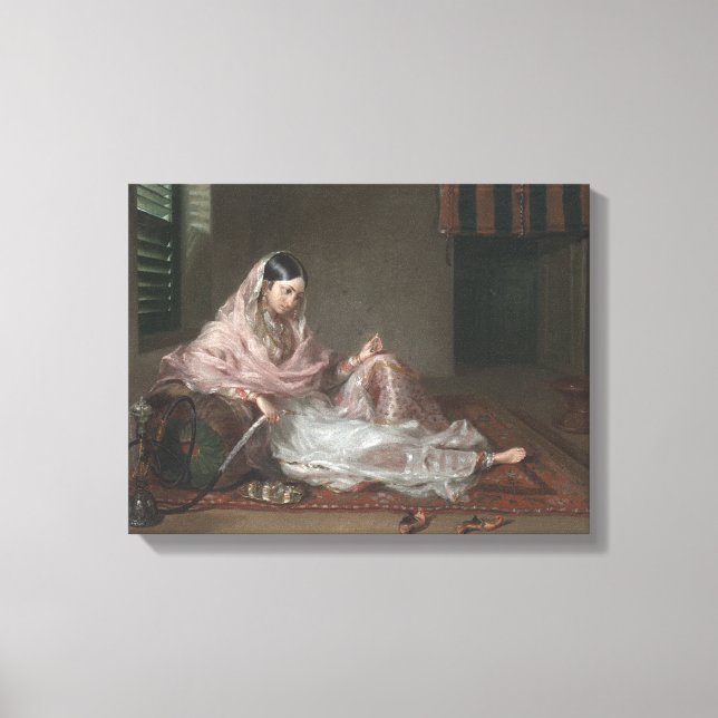 Muslim Lady Reclining By Francesco Renaldi Canvas Print (Front)