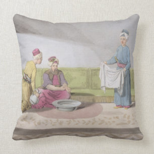 Muslim Performing his Ablutions, plate 34 from Par Throw Pillow