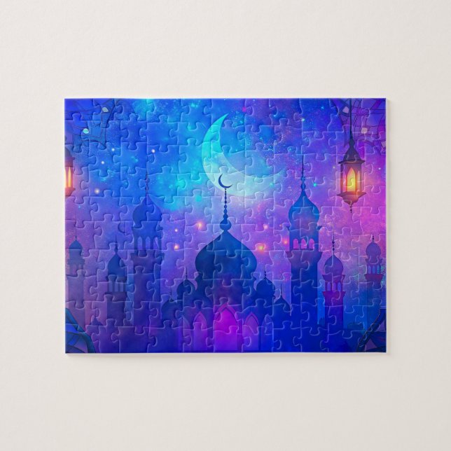 Muslim Ramadan Mosque Eid Art Islamic Illustration Jigsaw Puzzle (Horizontal)