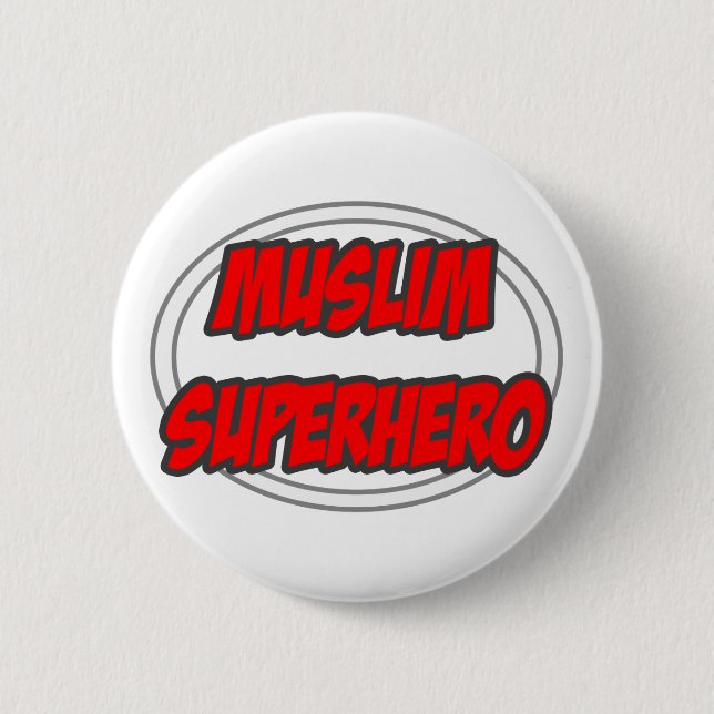 Muslim Superhero 2 Inch Round Button (Front)