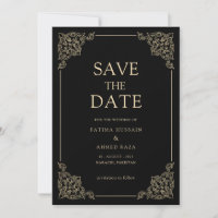 Muslim Vintage Save The Date Announcement Card