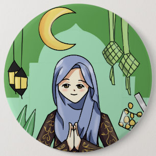 Muslimah 6 Inch Round Button