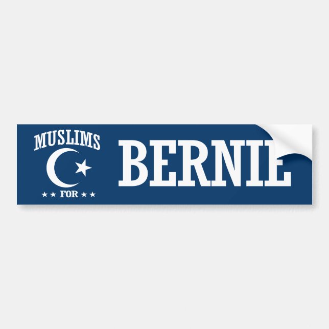 MUSLIMS FOR BERNIE SANDERS BUMPER STICKER (Front)