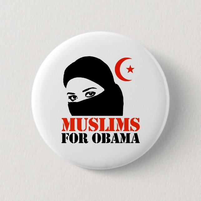 MUSLIMS FOR OBAMA 2 INCH ROUND BUTTON (Front)