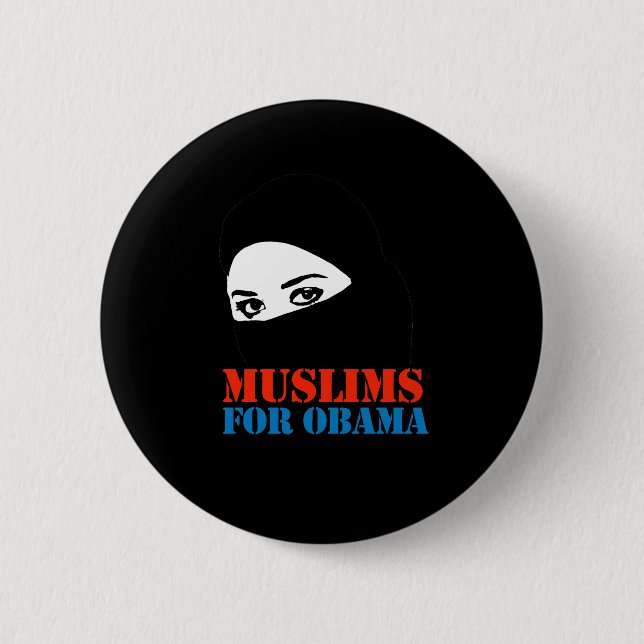 MUSLIMS FOR OBAMA 2 INCH ROUND BUTTON (Front)