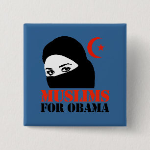 Muslims for Obama 2 Inch Square Button