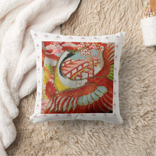 MUSOオリジナルクッション(刺繍の鶴) THROW PILLOW