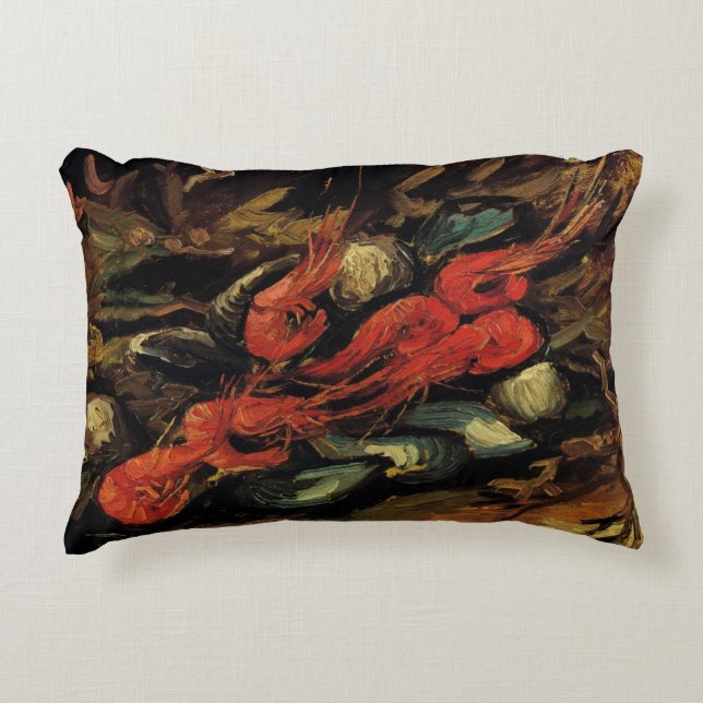 Mussels and Shrimp by Vincent van Gogh Accent Pillow (Front)