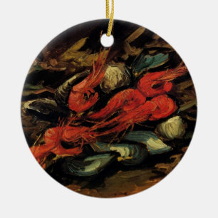 Mussels and Shrimp by Vincent van Gogh Ceramic Ornament
