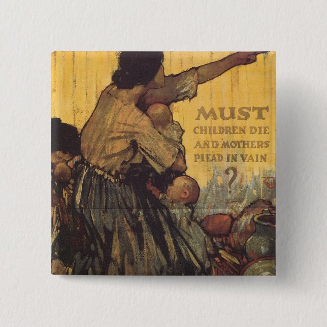 Must Children Die 2 Inch Square Button (Front)