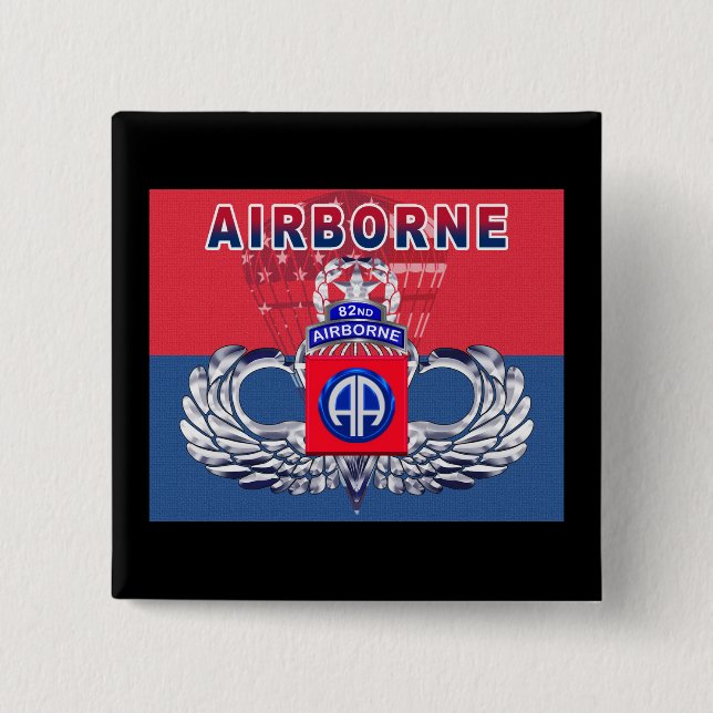 “Must Have” 82nd Airborne Division 2 Inch Square Button (Front)