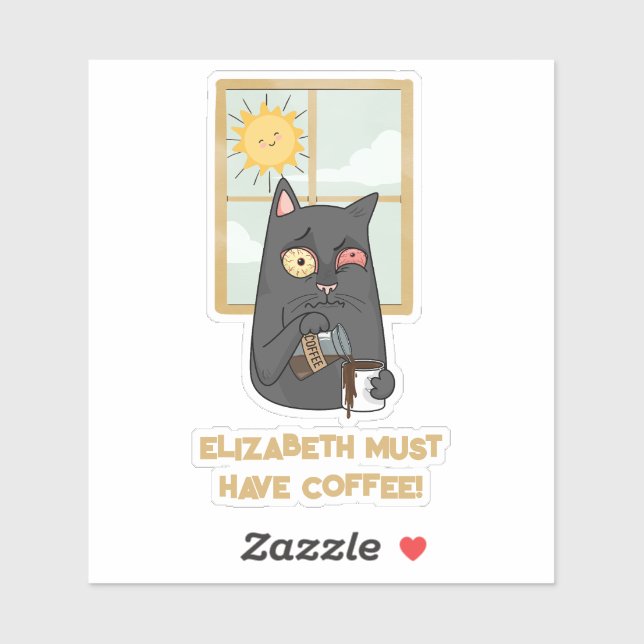 Must Have Coffee Unhinged Cat Pouring Java (Sheet)