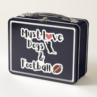 Must Love Dogs & Football Lunch Box