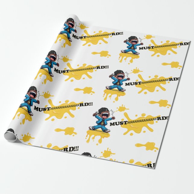 Mustaaaard Wrapping Paper White for All Occasions (Unrolled)