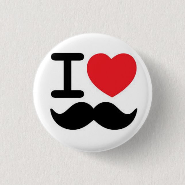 Mustache 1 Inch Round Button (Front)