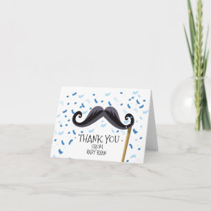 Mustache Baby Shower Thank You Note Card