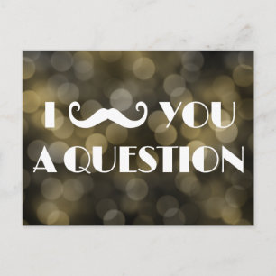 Mustache Bash Question Bokeh Lights Invitations