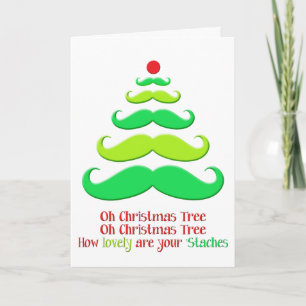 Mustache Christmas Tree - Holiday Card