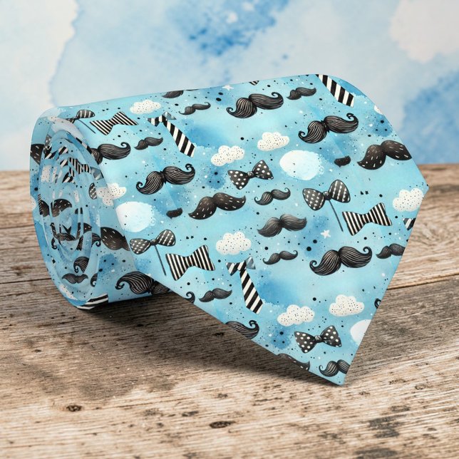 Mustache Dapper Pattern Necktie Tie (Creator Uploaded)