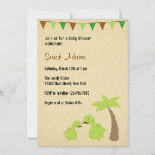 Mustache Dinosaur Thème Baby shower Invitation