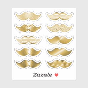 Mustache d'or Faux Ensemble de 10 Stickers