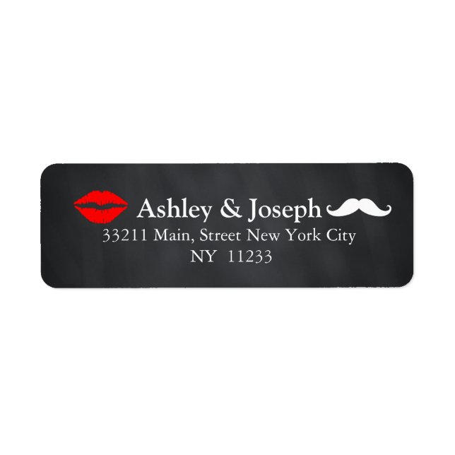 Mustache en tableau noir et Monogramme personnalis (Devant)