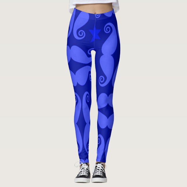 Mustache Entraînement Motif Yoga Leggings (Devant)