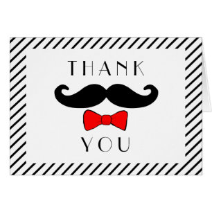 Mustache et Red Bowtie Merci Note