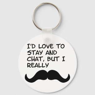 Mustache Humor Keychain